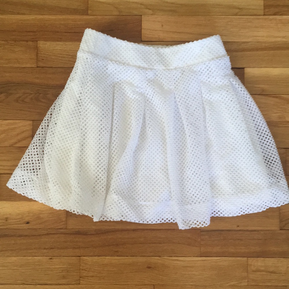 Banana Republic Perforated White Mini Skirt